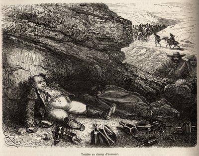 Il colonnello del genio e il suo aiutante di campo, incisione di E. Riou per illustrare una spedizione in Africa Centrale da Edouard Riou
