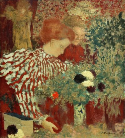 Donna in abito a righe da Edouard Vuillard