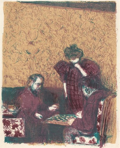 La partita di dama, 1897-1898 pubblicato 1899 da Edouard Vuillard