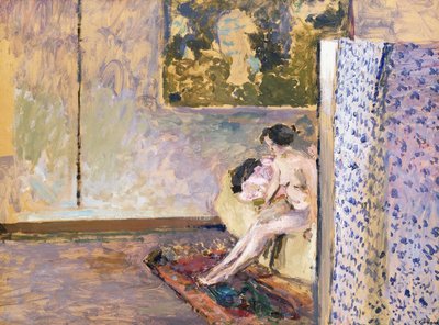Nello studio di Bonnard al 60 Rue de Douai: Nudo vicino a un paravento da Edouard Vuillard