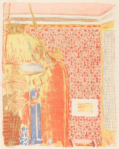 Interno con carta da parati rosa III da Edouard Vuillard