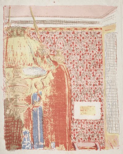 Interno con carta da parati rosa II da Edouard Vuillard
