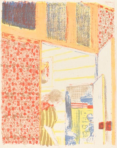 Interno con carta da parati rosa II, c. 1896 pubblicato 1899 da Edouard Vuillard