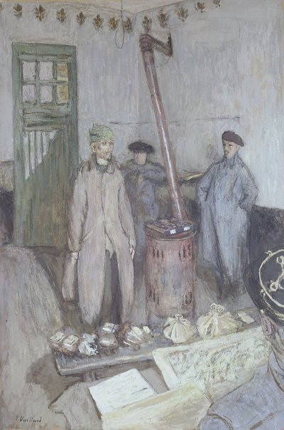 Interrogatorio di un prigioniero tedesco da parte di un ufficiale francese, 1917 da Edouard Vuillard
