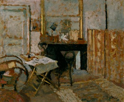 K.X. Roussel in lettura, 1904 circa (olio su cartone) da Edouard Vuillard