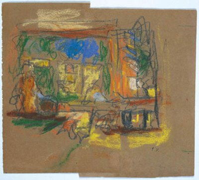 Vista attraverso una finestra in una stanza da Edouard Vuillard