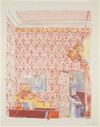 Landschaften und Innenräume: Innenraum mit rosa Tapete I da Edouard Vuillard