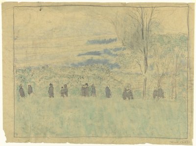 Paesaggio con passeggiatori: corteo funebre (?) da Edouard Vuillard