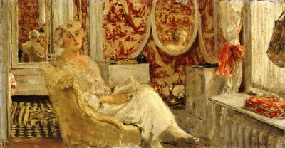 Lucy Hessel nel boudoir alla proprietà di Cezanne, Vaucresson, 1924 da Edouard Vuillard