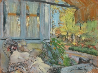 Madame Hessel che legge sulla terrazza (Madame Hessel lisant sur la terrasse du clos Cézanne) da Edouard Vuillard