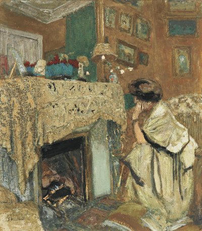Madame Hessel accanto al camino da Edouard Vuillard