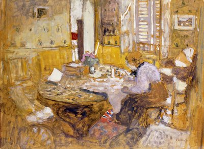 Madame Vuillard che legge nella sala da pranzo, rue Truffant da Edouard Vuillard