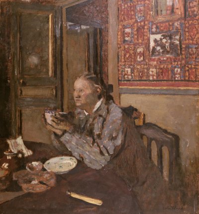 Madame Vuillard con una ciotola, 1898 da Edouard Vuillard