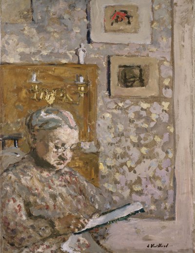 Mme Vuillard con un Arazzo, c.1910 da Edouard Vuillard