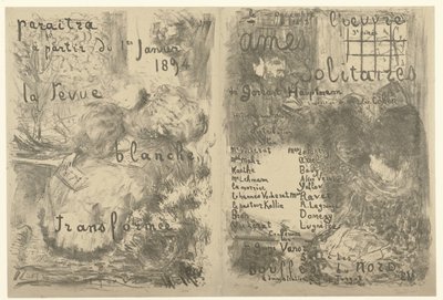 Copertina per programma con pubblicità per La Revue Blanche e annuncio del dramma Ames solitaires da Edouard Vuillard