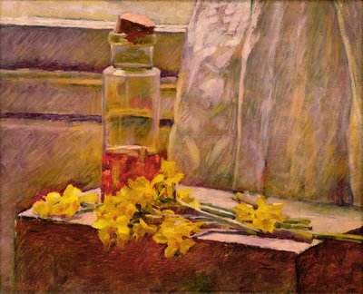 Natura morta di fiori con un vaso su un tavolo da Edouard Vuillard