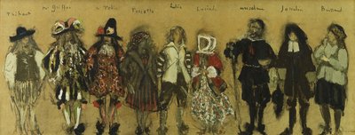Studio per costumi per nove attori in "La Coupe Enchantee" di Jean de la Fontaine da Edouard Vuillard