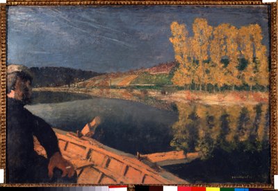 Il contrabbandiere. Cipa (Xavier Cyprien) Godebski (1874-1937) sul fiume Yonne da Edouard Vuillard
