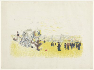 Donna e bambino che giocano nel parco con passeggiatori da Edouard Vuillard