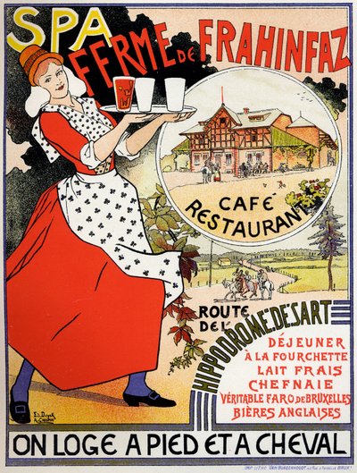Pubblicità della fattoria Cafe Frahinfaz, c. 1890 (poster) da Edouard and Crespin Adolphe (1859 1944) Duyck