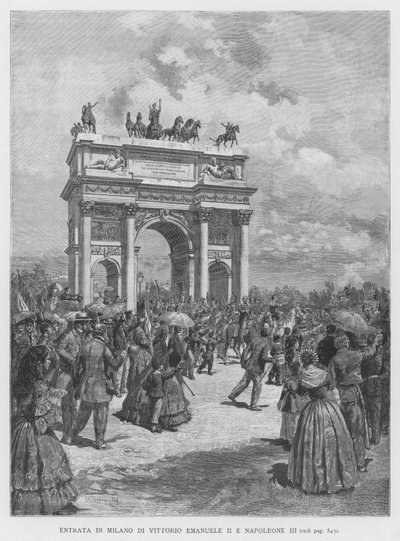 Entrata a Milano di Vittorio Emanuele II e Napoleone III da Edouardo Matania