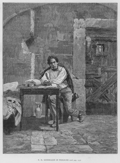 F D Guerrazzi In Prigione da Edouardo Matania