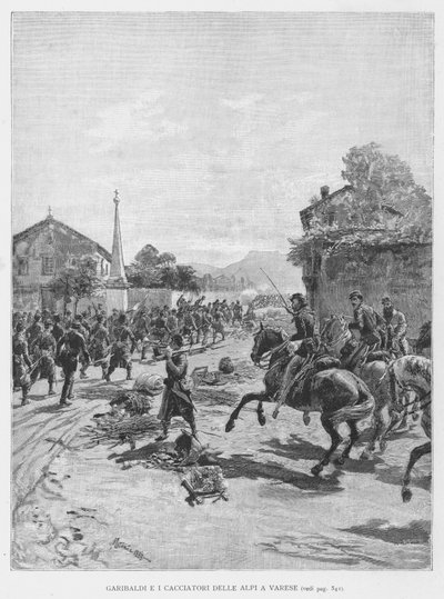 Garibaldi e i Cacciatori delle Alpi a Varese da Edouardo Matania