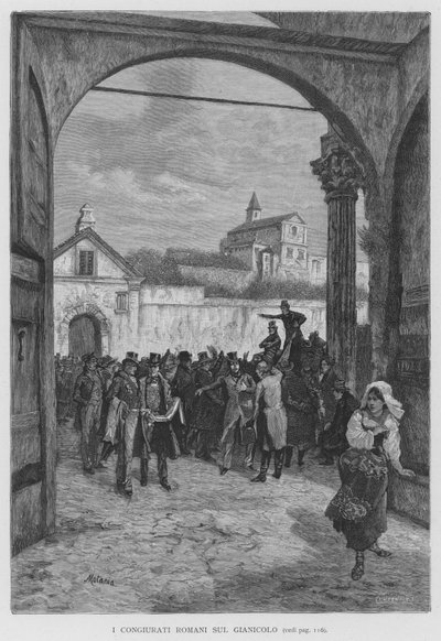 I Congiurati Romani sul Gianicolo da Edouardo Matania