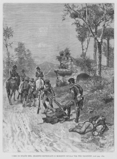 I Rei Di Stato Del Cilento Estenuati E Morenti Sulla Via Per Salerno da Edouardo Matania