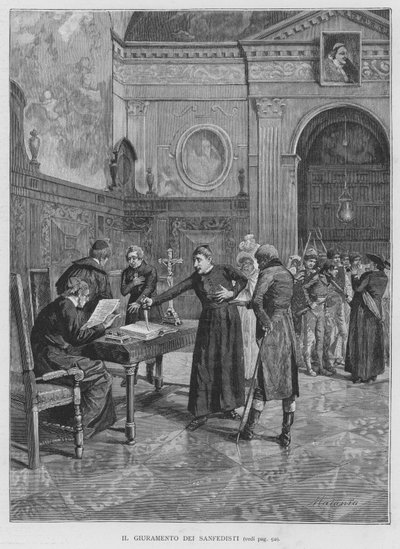Il giuramento dei Sanfedisti da Edouardo Matania