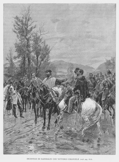 Incontro Di Garibaldi Con Vittorio Emanuele da Edouardo Matania