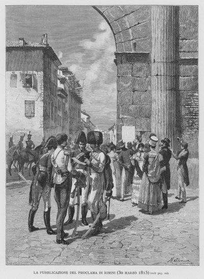 La Pubblicazione del Proclama di Rimini, 30 Marzo 1815 da Edouardo Matania