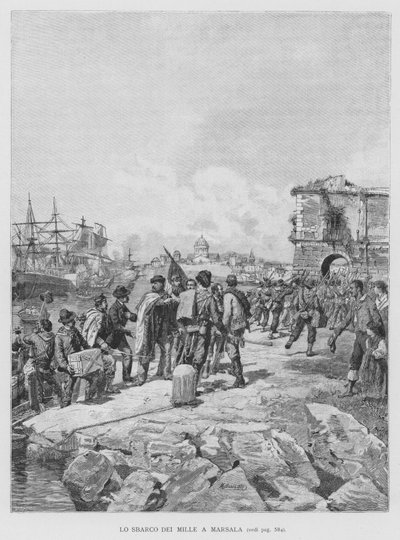 Lo sbarco dei Mille a Marsala da Edouardo Matania