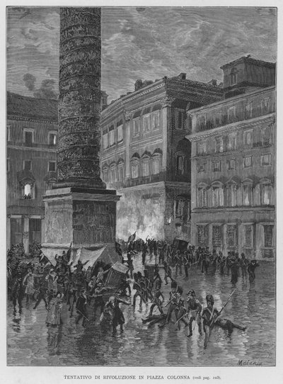 Tentativo di Rivoluzione in Piazza Colonna da Edouardo Matania