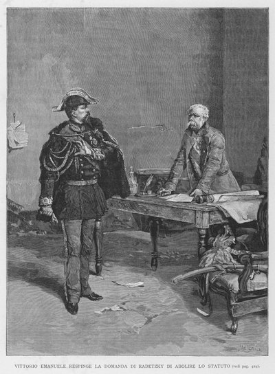 Vittorio Emanuele Respinge La Domanda Di Radetzky Di Abolire Lo Statuto da Edouardo Matania
