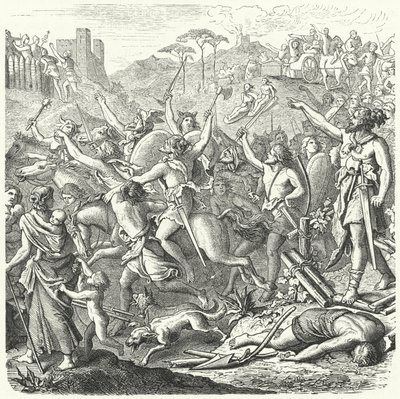 Invasione del territorio romano da parte dei Cimbri, fine II secolo a.C. da Eduard Bendemann