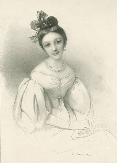 Ritratto di Clara Wieck-Schumann 1819-1896, 1832 da Eduard Clemens Fechner