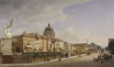 Tedesco: Ansicht der Rückfront der Häuser an der Schloßfreiheit Vista posteriore delle case a Schloßfreiheit da Eduard Gaertner