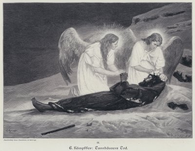 La morte di Tannhauser (incisione) da Eduard Kaempffer