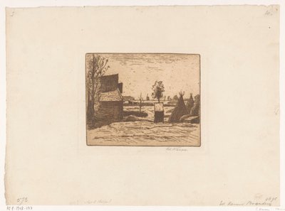 Cascina con fienile e covoni di fieno da Eduard Karsen (signed by artist)