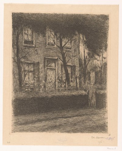 Giardino anteriore di una casa con siepe da Eduard Karsen (signed by artist)