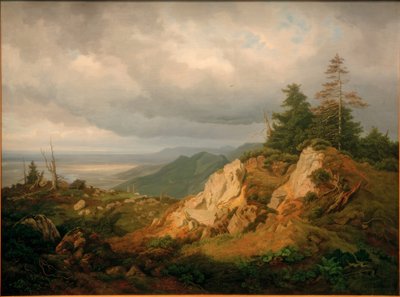 Sulla Hohen Kampe con vista sul Chiemsee da Eduard Schleich der Ältere