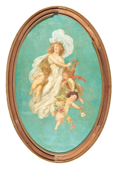 Sezione centrale di un soffitto dipinto (allegoria del canto) da Eduard Theodor Ritter von Grützner