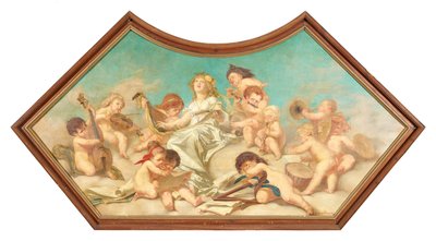 Parte di un dipinto sul soffitto (allegoria della musica - Santa Cecilia) da Eduard Theodor Ritter von Grützner
