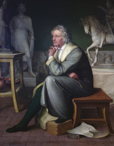 Bertel Thorvaldsen nel suo studio a Roma, 1834 da Eduard von Heuss
