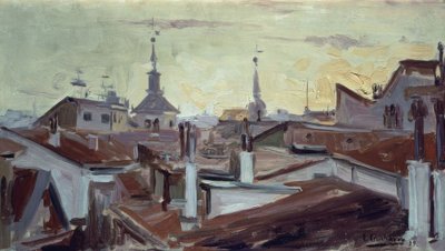 Tetti di Madrid da Eduardo Chicharro y Agüera