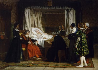 La regina Isabella I di Castiglia detta il suo testamento da Eduardo Rosales