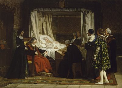 La regina Isabella I di Castiglia che detta il suo testamento, 1864 da Eduardo Rosales Gallina