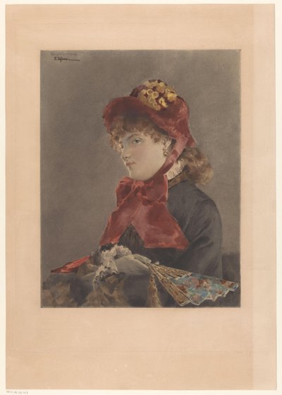 Giovane donna con ventaglio da Eduardo Tofano