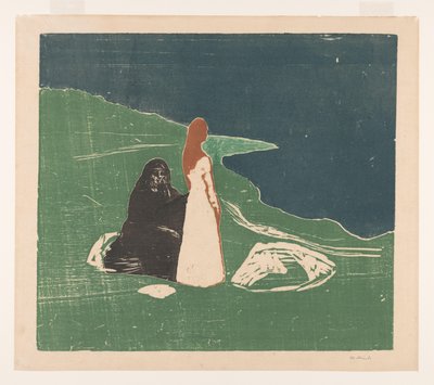 Due donne sulla riva da Edvard Munch (signed by artist)